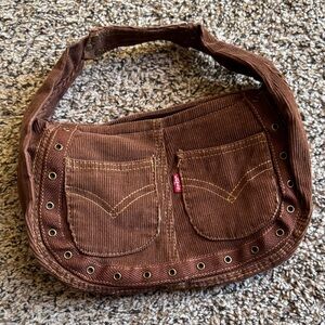 Brown Corduroy Shoulder Bag